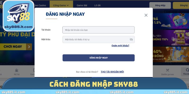 Cách đăng nhập SKY88